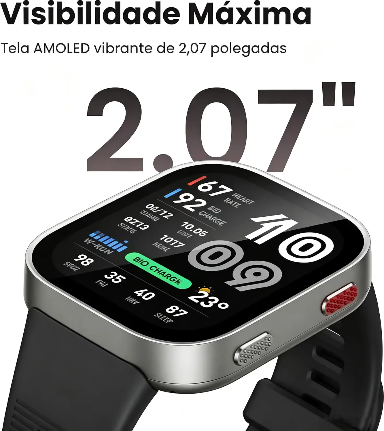 Amazfit Bip Max em uso