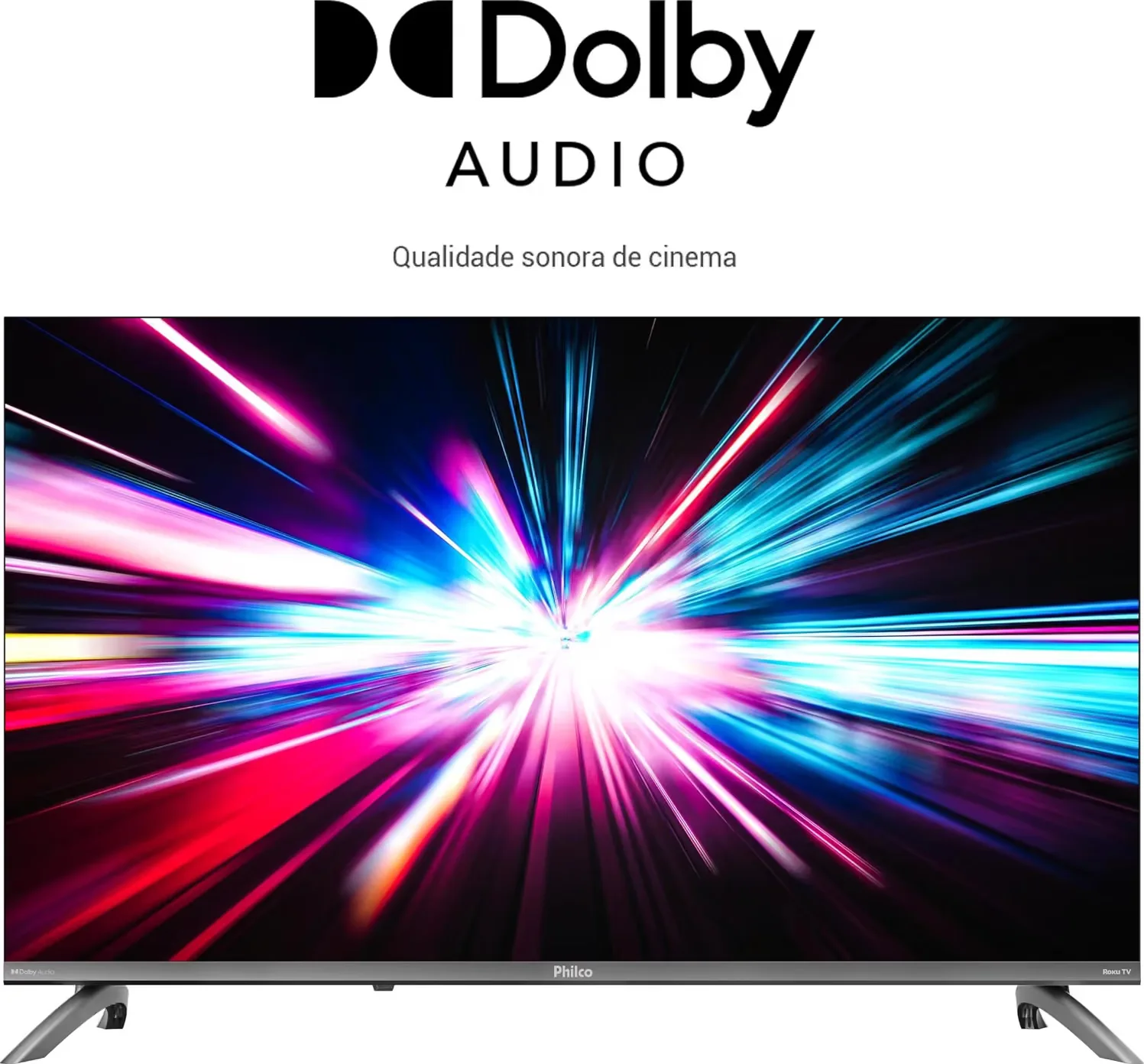 Design e conexões da Philco Roku TV