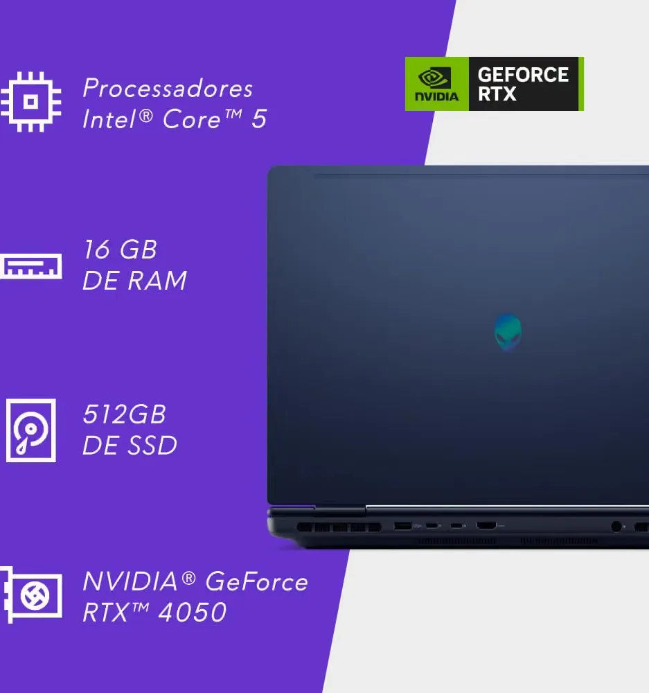 Detalhe do teclado e construção do Alienware 16